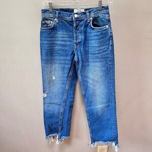 Free People Distressed‎ Mid-Rise Cropped Jeans Size 25